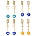 Gold Heart Evil Eye Chain Huggie Earrings 4 Styles view 5