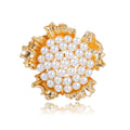 Sunflower Pearl Look Two Designs Metal Brooch Pin for Jackets and Lapels view 6