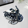 Mini Motorcycle Model Keychain With Flame Graphic Design view 4