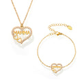 Gold Mamma Heart Zircon Bracelet Necklace And Stone Strand view 5