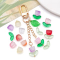 Translucent Glass Tulip Flower and Leaf Beads in Ten Colors view 4