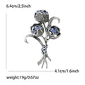 Vintage Tone Crystal Rose Bouquet Brooch in Two Finishes view 6