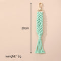 Gold Tone Braided Macrame Tassel Clip Keychains in Six Pastel Colors view 4