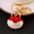 Round Pearl Handbag Keychains with Fortune Braided and Plain Loop Options view 10