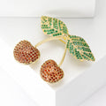 Crystal Cherry Pair Brooch Pin in Red or Purple Decorative Jewelry view 3