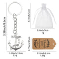 Silver Anchor Chain Keychain Metal Nautical Pendant view 2