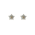 Gold Tone Clear And Pink Stone Snowflake Starburst Stud Earrings view 5