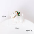 Holly Collar Terrier Brooch in Black or White Enamel view 5