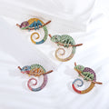Multicolor Crystal Chameleon Brooch in Four Color Variations view 3