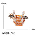 Enamel Bees Honeycomb Brooch Rose Gold Crystal Wing Pin view 5