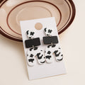 Resin N-Shape Geometric Drop Earrings Two Print Colorways view 4