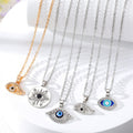 Gold and Silver Tone Crystal Geometric Eye Pendant Necklaces view 1