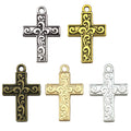 Vintage Zinc Alloy Cross Charm Pendant for DIY Keychain Earring Necklace Bracelet