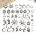 Antique Silver Moon and Sun Metal Charms for Jewelry and Craft Projects view 1