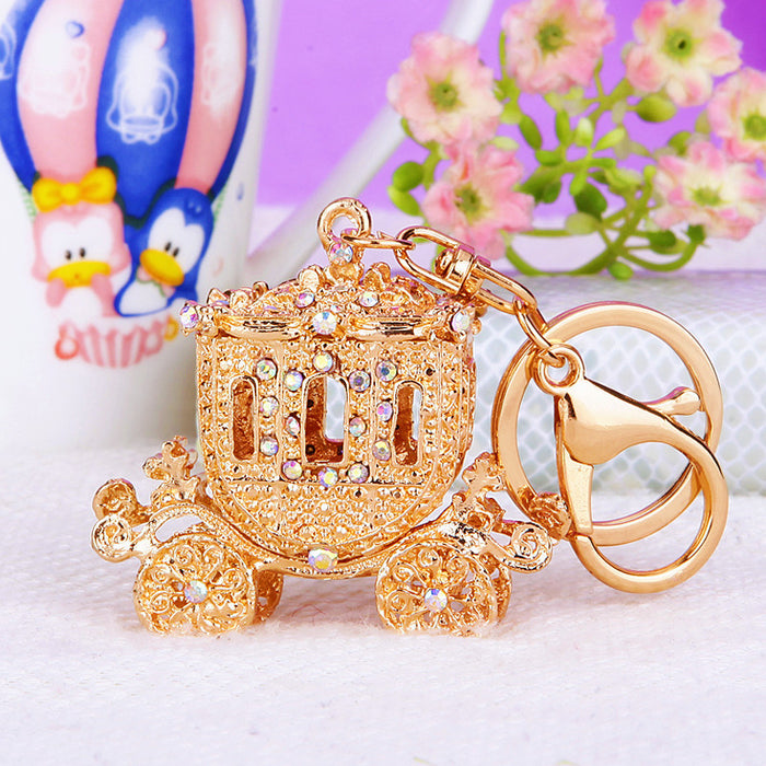 Jeweled Pumpkin Carriage Keychains in Nineteen Pictured Designs