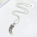 Silver Tone Faux Tusk Pendant Necklaces in Three Gothic Designs view 5