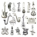 Antique Silver Guitar Metal Charms with 18 Listed Options view 5