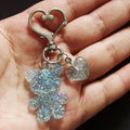 Glitter Teddy Bear and Heart-Clasp Charms in Six Colors view 3