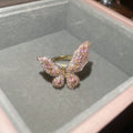 Pave Butterfly Zircon Pendant Necklace Cuff and Ring view 6