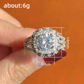 Square Halo Multi Row Ring in Silver Tone With Clear Crystal Accents view 5