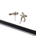 Silver Bow And Pearl Drop Stud Earrings With Curved Ribbons view 5