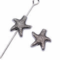 Antique Silver Textured Starfish Small Hole Metal Bead view 3
