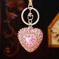 Layered Crystal Heart Keychains with Jeweled Straps and Plain Options view 12