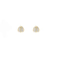 Gold Leaf Crystal Look Linear Pattern Small Stud Earrings view 5