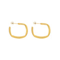 Geometric Irregular Square Hoop Earrings Gold Or Steel Finish view 5