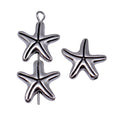 Five Point Starfish Metal Bead in Antique Silver Tone view 4