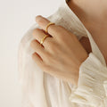 Gold Organic Wavy Smooth Band Rings Multi US Size Options view 6