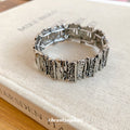 Textured Irregular Metal Segment Stretch Bracelets view 4