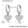 Heart Zircon Ball Chain Necklace Bracelet Earring Set view 11