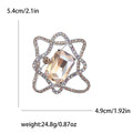 Orbital Crystal Frame Brooch in Green Clear Champagne or Gray view 5