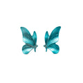 Large Blue Butterfly Wing Dramatic Statement Stud Earrings view 5