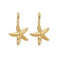 Textured Starfish Drop Earrings in Polished Statement Design view 5