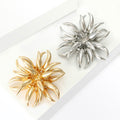 Metal Firework Starburst Brooch Gold Silver Pointed Petals view 3