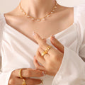 Freshwater Pearl Drop Gold Bar Choker Necklace Extender view 4