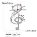 Crystal Cat And Treble Clef Brooch in Two Metal Tones view 7