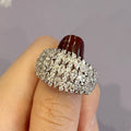 Wide Full Pave Marquise Cluster Cocktail Band Ring view 2