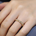 Gold Tone Square Bezel Clear CZ Half Eternity Band Sizes 6-10 view 3