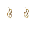 Gold-Tone Twisted Infinity Pavé CZ Geometric Stud Earrings view 5