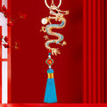 Pearl Chinese Dragon Keychains in Tassel and Plain Constructions view 11