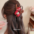 Fabric Pony Hair Claw Clips Sherpa Back Three Colorways view 4