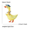 Bright Yellow Duck Brooch with Blue Hat and Orange Feet view 5