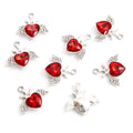 Winged Heart Crystal Metal Jewelry Charms, 14 Colorways view 9
