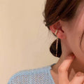 Crystal Cuff Earrings with Fine Chain Drops in Two Tones view 3