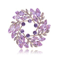 Pink Purple Bauhinia Flower Wreath Two Designs Metal Brooch Pin view 1