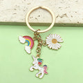 Rainbow Unicorn, Daisy And Love Charm Metal Keychains, 2 Styles view 4