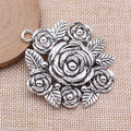 Raised Rose Bouquet Pendant in 1 Finish for Jewelry Making view 2